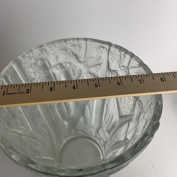 Vtg. Barolac Czech Josef Inwald Heavy Crystal Frosted Glass Forrest Vase 10" HTF - Picture 11 of 14